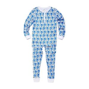 Roberta roller rabbit blue monkey print baby toddler pajamas 2t pjs sleep set